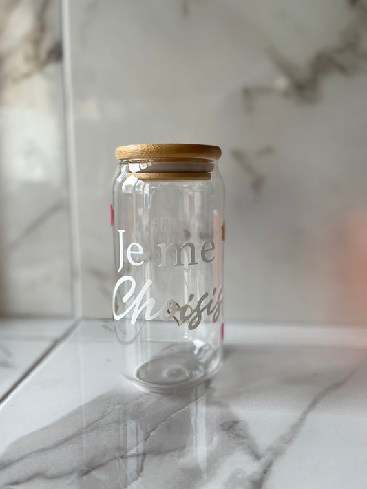 Verre cannette "Je Me Choisis"  Fait main, 473ml