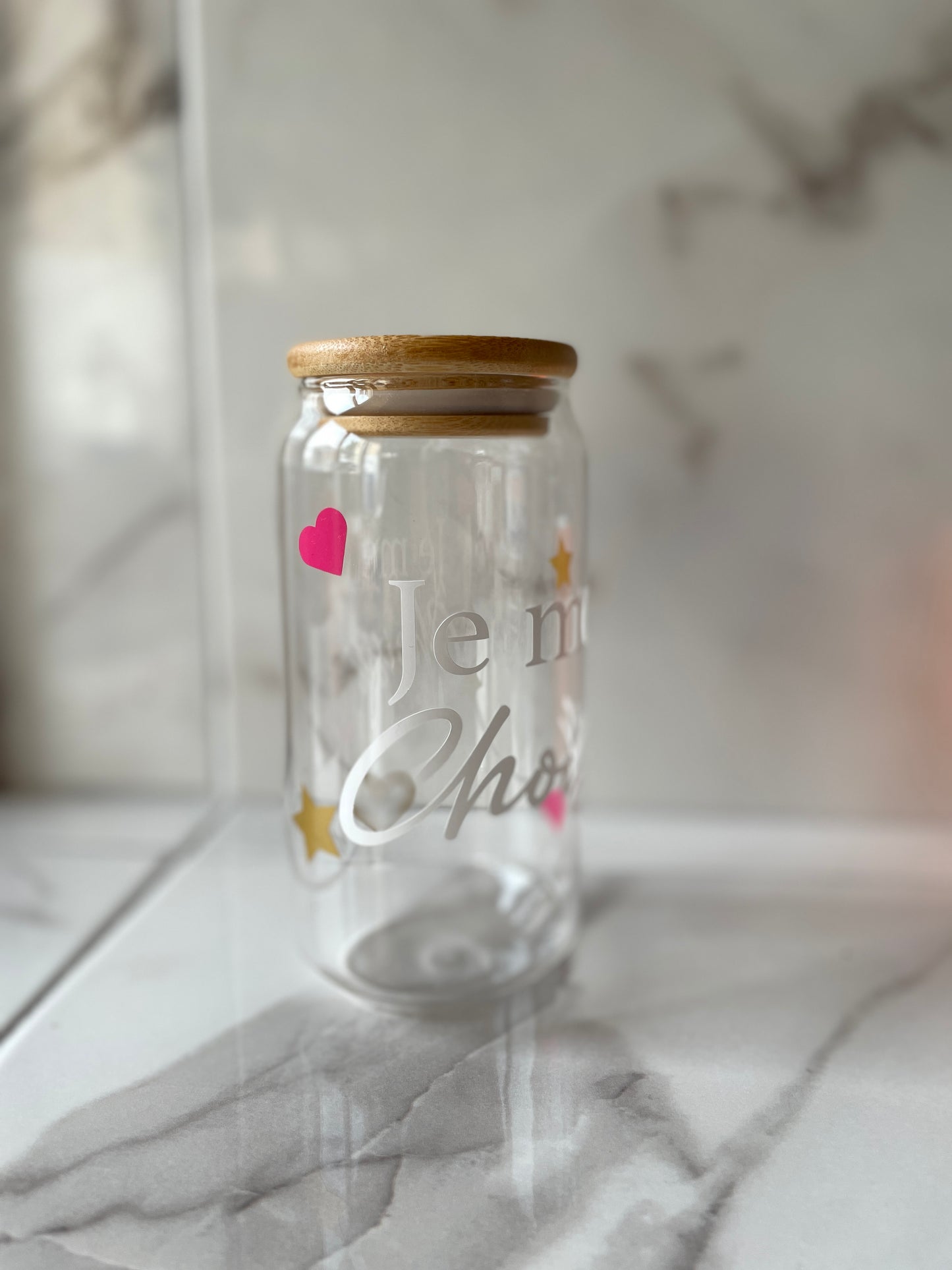 Verre cannette "Je Me Choisis"  Fait main, 473ml